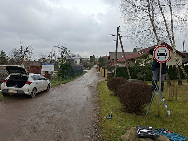 Įrengtas kelio ženklas Pakalnio gatvėje